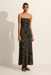Bias Column Dress - Pebble - Matteau